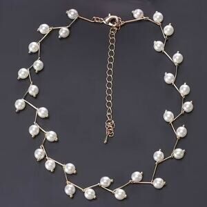 Gold Floating Pearl Necklace*